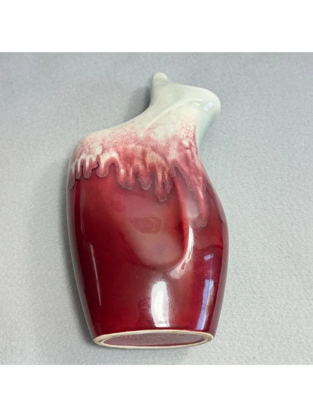 Vintage Red Wing Pottery Vase 1953 Anniversary Drip Glaze Oxblood Maroon B2317 - Picture 8 of 16